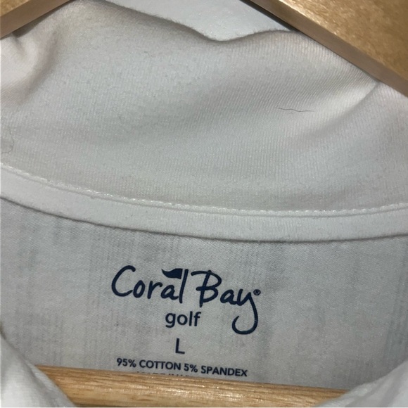 Women's Coral Bay Golf Active Polo Glittery T-shirt With Zipper  Size‎ Large - Picture 2 of 5